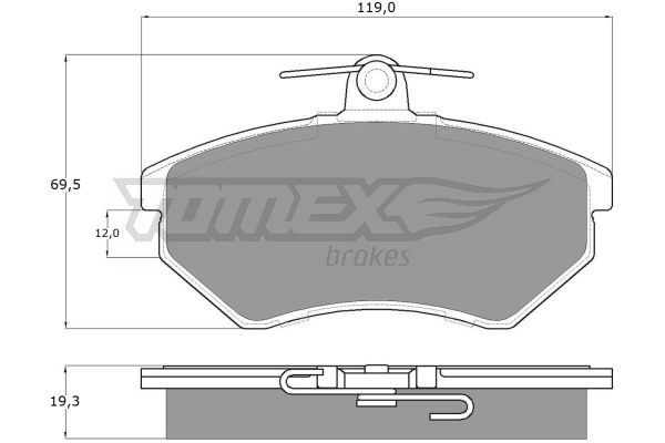 TOMEX BRAKES stabdžių trinkelių rinkinys, diskinis stabdys TX 10-11